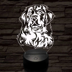 Bernáthegyi kutya 7 színű 3D led lámpa