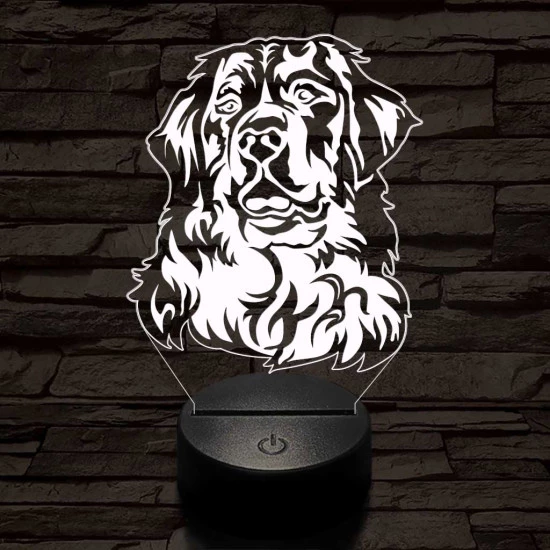 Bernáthegyi kutya 7 színű 3D led lámpa