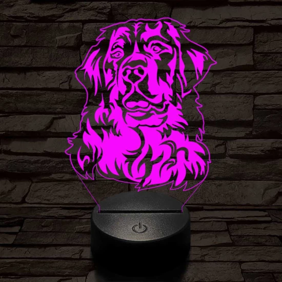 Bernáthegyi kutya 7 színű 3D led lámpa