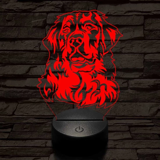 Bernáthegyi kutya 7 színű 3D led lámpa