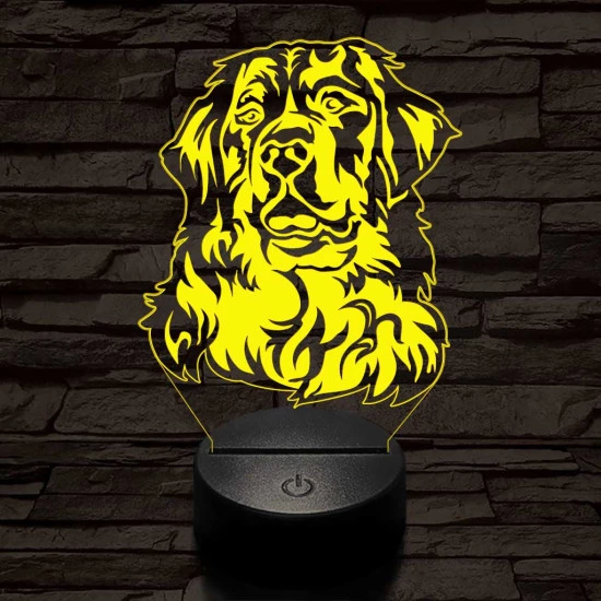Bernáthegyi kutya 7 színű 3D led lámpa