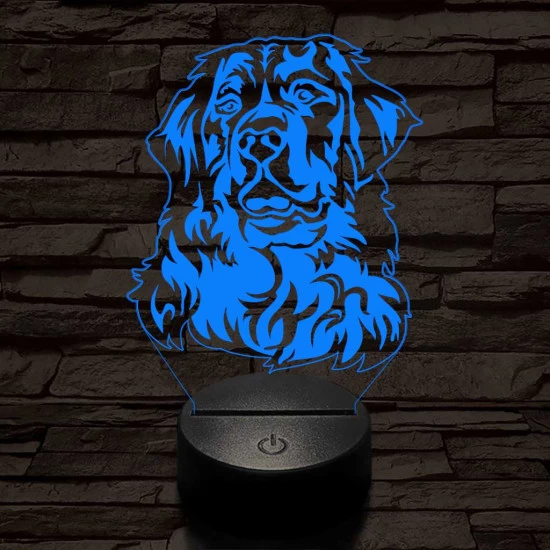 Bernáthegyi kutya 7 színű 3D led lámpa