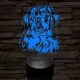 Bernáthegyi kutya 7 színű 3D led lámpa