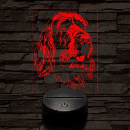 Olasz griffon-fej 7 színű 3D led lámpa