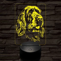 Olasz griffon-fej 7 színű 3D led lámpa