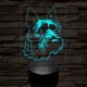 Skót terrier-fej 7 színű 3D led lámpa