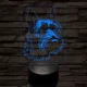 Skót terrier-fej 7 színű 3D led lámpa