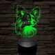 Papillon kutya 7 színű 3D led lámpa