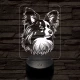 Papillon kutya 7 színű 3D led lámpa