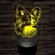 Papillon kutya 7 színű 3D led lámpa