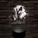Vidravadász kopó 7 színű 3D led lámpa