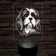 Kis oroszlánkutya (lowchen, löwchen) 7 színű 3D led lámpa