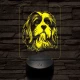 Kis oroszlánkutya (lowchen, löwchen) 7 színű 3D led lámpa