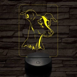 Kis olasz agár 7 színű 3D led lámpa