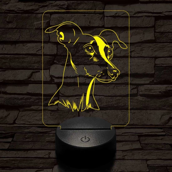 Kis olasz agár 7 színű 3D led lámpa
