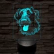 Ír farkaskutya 7 színű 3D led lámpa