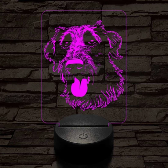 Ír farkaskutya 7 színű 3D led lámpa