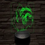 Flandriai pásztorkutya 7 színű 3D led lámpa