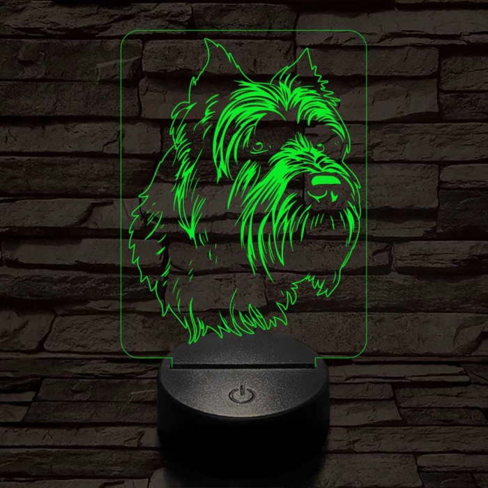 Flandriai pásztorkutya 7 színű 3D led lámpa