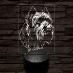 Flandriai pásztorkutya 7 színű 3D led lámpa