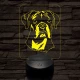 Boxer kutya 7 színű 3D led lámpa