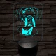 Boxer kutya 7 színű 3D led lámpa