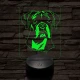 Boxer kutya 7 színű 3D led lámpa