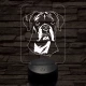 Boxer kutya 7 színű 3D led lámpa