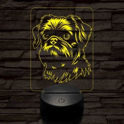 Belga törpe griffon 7 színű 3D led lámpa
