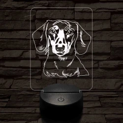 Tacskó-fej 7 színű 3D led lámpa