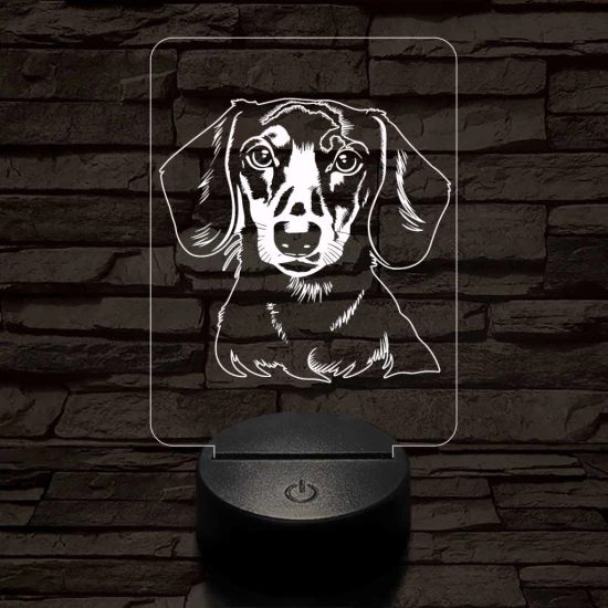 Tacskó-fej 7 színű 3D led lámpa