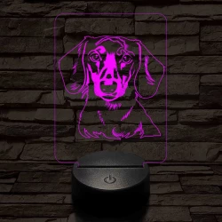 Tacskó-fej 7 színű 3D led lámpa