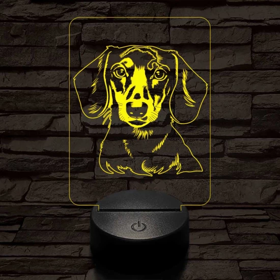 Tacskó-fej 7 színű 3D led lámpa