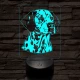 Dalmata-fej, 7 színű 3D led lámpa