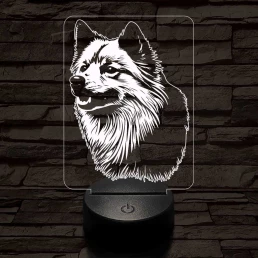 Finn spitz-fej, 7 színű 3D led lámpa