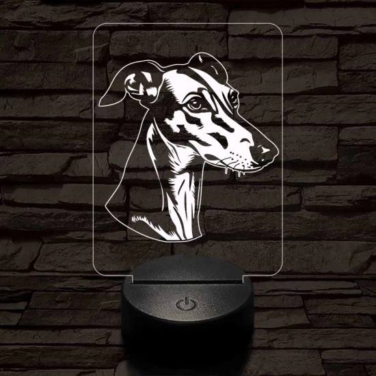 Angol agár-fej 7 színű 3D led lámpa