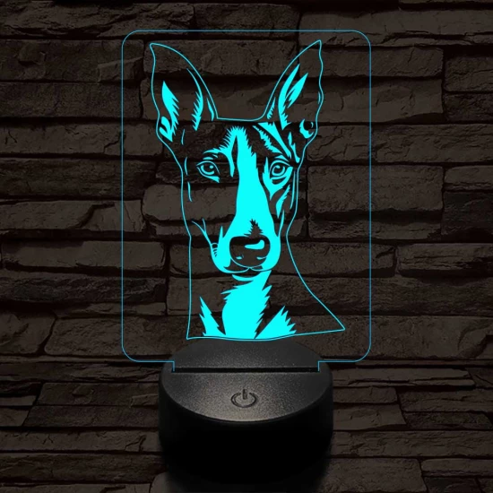Ibizai kopó-fej 7 színű 3D led lámpa