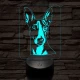 Ibizai kopó-fej 7 színű 3D led lámpa