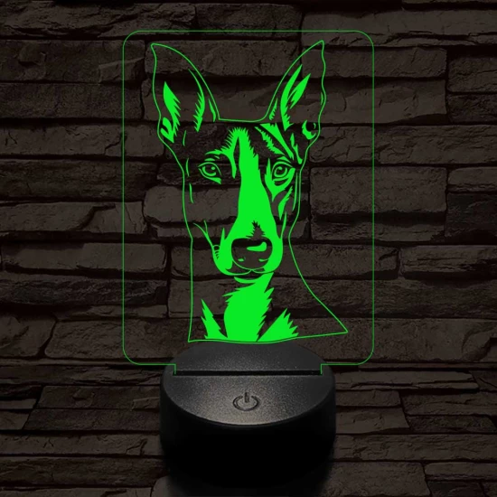 Ibizai kopó-fej 7 színű 3D led lámpa
