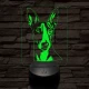 Ibizai kopó-fej 7 színű 3D led lámpa