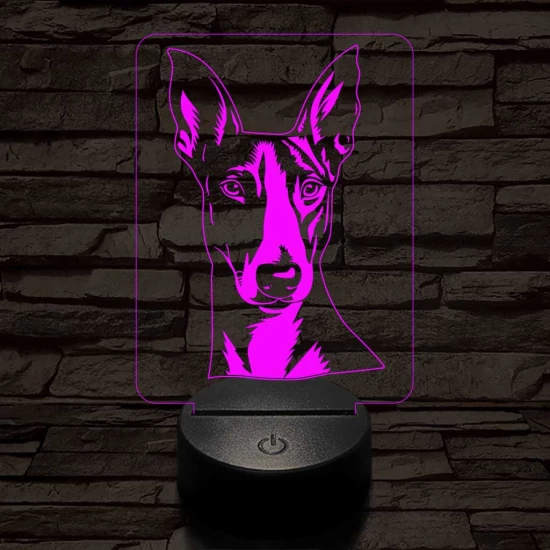 Ibizai kopó-fej 7 színű 3D led lámpa