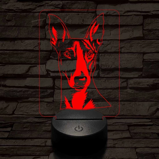 Ibizai kopó-fej 7 színű 3D led lámpa