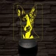 Ibizai kopó-fej 7 színű 3D led lámpa