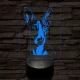 Ibizai kopó-fej 7 színű 3D led lámpa