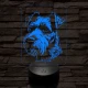 Airedale terrier-fej 7 színű 3D led lámpa