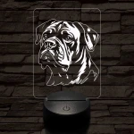Amerikai bulldog-fej 7 színű 3D led lámpa