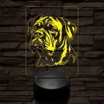 Amerikai bulldog-fej 7 színű 3D led lámpa