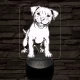 Amerikai pitbull kölyök-fej 7 színű 3D led lámpa