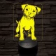 Amerikai pitbull kölyök-fej 7 színű 3D led lámpa