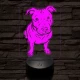 Amerikai pitbull-fej 7 színű 3D led lámpa